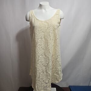 Vintage Swingsport Maui Lace Tank Top Swim Cover Up Womens Size Medium Cotton